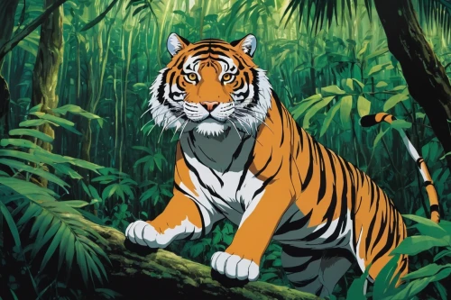 a tiger,asian tiger,tiger png,bengal tiger,tiger,sumatran,sumatran tiger,chestnut tiger,tigers,bengal,sumatra,young tiger,bengalenuhu,type royal tiger,siberian tiger,tigerle,royal tiger,kalimantan,malayan tiger cub,tiger cub,Illustration,Japanese style,Japanese Style 14