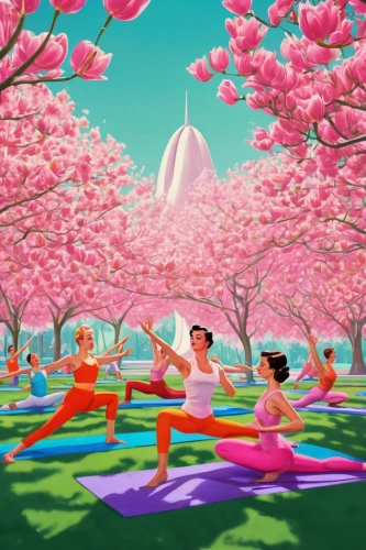japanese sakura background,spring background,springtime background,yoga day,3d fantasy,cartoon forest,sakura background,ballerinas,sakura trees,cartoon video game background,hula,kawaii people swimming,fairy world,yoga class,3d background,the cherry blossoms,the festival of colors,spring greeting,half lotus tree pose,panoramical,Conceptual Art,Sci-Fi,Sci-Fi 29