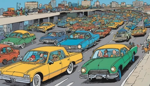 car cemetery,traffic jam,traffic jams,heavy traffic,automobiles,cartoon car,beetles,retro automobile,volkswagon,volkswagen 181,bottleneck,mercedes 170s,vehicles,traffic congestion,panamericana,convoy,congestion,transport and traffic,copacabana,traffic,Illustration,Children,Children 02