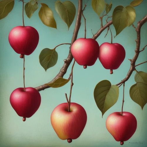 red apples,heart cherries,crabapple,apple tree,red apple,apples,crab apple,cherry branch,cherries,apple trees,red plum,rose apples,sweet cherries,rowanberries,pluot,great cherry,plums,basket of apples,wild apple,red balloon,Illustration,Abstract Fantasy,Abstract Fantasy 02