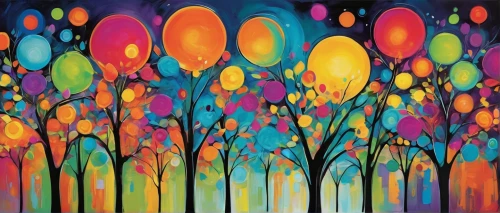 colorful balloons,colorful tree of life,springtime background,tree grove,painted tree,colorful background,flourishing tree,flower painting,spring background,colorful foil background,rainbow color balloons,fabric painting,abstract painting,background colorful,spring leaf background,colorful leaves,art painting,harmony of color,boho art,tree canopy,Conceptual Art,Daily,Daily 24
