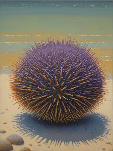 sea-urchin,sea urchin,sea urchins,urchin,echidna,urchins,large anemone,cynara,purple anemone,hedgehog,ray anemone,sea anemone,new world porcupine,anemone of the seas,porcupine,star anemone,hardy kiwi,thistle,artichoke thistle,kiwi,Conceptual Art,Oil color,Oil Color 16