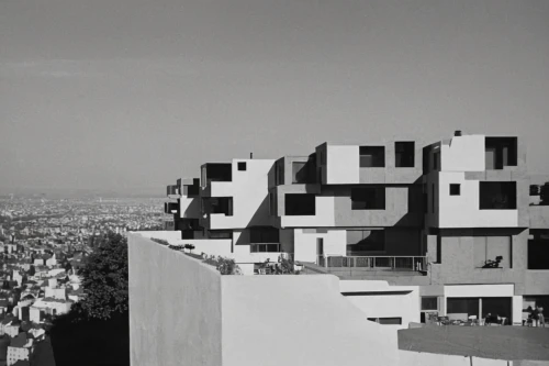 habitat 67,walt disney concert hall,disney hall,brutalist architecture,disney concert hall,mid century modern,matruschka,beverly hills hotel,stieglitz,gena rolands-hollywood,getty centre,apartment blocks,blackandwhitephotography,los angeles,apartment block,roofs,mid century,roof landscape,balconies,c20,Photography,Black and white photography,Black and White Photography 08