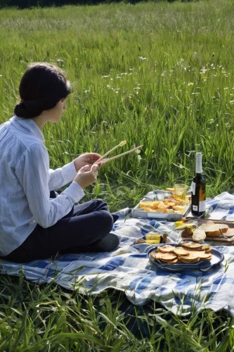 picnic,picnic basket,picnic table,romantic dinner,girl with bread-and-butter,apéritif,outdoor table,idyllic,family picnic,outdoor dining,woman eating apple,alfresco,dinner for two,arrosticini,outdoor life,garden breakfast,girl and boy outdoor,woman holding pie,outdoor recreation,outdoor activity,Illustration,Paper based,Paper Based 05