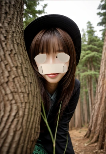 girl with tree,japanese woman,girl wearing hat,japanese doll,photo lens,wooden doll,forest clover,mystical portrait of a girl,the japanese doll,girl in a long,conceptual photography,photo manipulation,forest man,wooden mask,photomanipulation,image manipulation,forest mushroom,asian conical hat,mystikfaces,in the forest