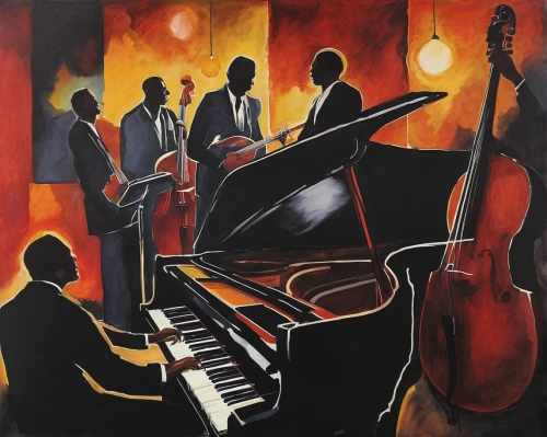 art tatum,musicians,jazz silhouettes,jazz club,jazz pianist,jazz,piano player,blues and jazz singer,orchestra,musical ensemble,concerto for piano,rainbow jazz silhouettes,sfa jazz,orchesta,jazz singer,jazz it up,big band,street musicians,piano bar,instrument music,Illustration,Paper based,Paper Based 10