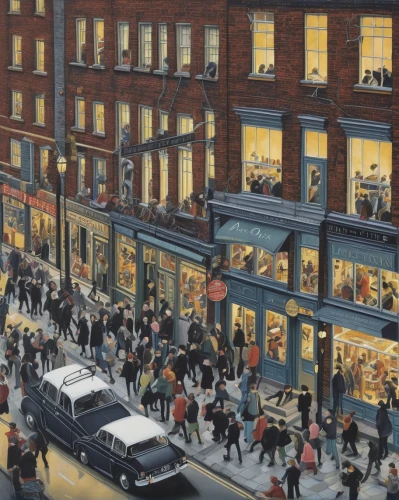 shopping street,david bates,large market,people walking,commerce,watercolor shops,retail trade,crowded,principal market,shopping venture,crowds,paris shops,crowd of people,street scene,upper market,new york streets,consumerism,store fronts,shopping icon,pedestrian,Illustration,Realistic Fantasy,Realistic Fantasy 11