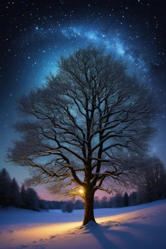 snowy tree,snow tree,winter tree,winter background,magic tree,lone tree,night snow,starry sky,snow landscape,christmas snowy background,winter magic,isolated tree,astronomy,snowy landscape,wondertree,winter landscape,winter dream,the night sky,glory of the snow,celestial phenomenon,Art,Classical Oil Painting,Classical Oil Painting 17