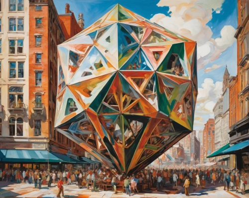 dodecahedron,glass pyramid,euclid,menger,rubics cube,ball cube,geometric solids,metatron's cube,menger sponge,escher,kaleidoscope,prism ball,cube surface,magic cube,three dimensional,kaleidoscope art,facets,polygonal,cubic,geometric figures,Conceptual Art,Oil color,Oil Color 18