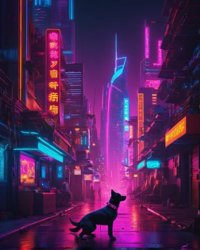 cyberpunk,street cat,neon,alley cat,alley,colorful city,rescue alley,shanghai,neon lights,neon arrows,aesthetic,neon ghosts,cityscape,neon light,tokyo city,alleyway,dusk,stray cat,tokyo,fantasy city,Conceptual Art,Sci-Fi,Sci-Fi 26