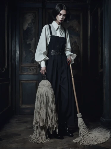 housekeeper,housekeeping,cleaning woman,housework,sweeping,gothic fashion,cleaning service,carpet sweeper,gothic portrait,janitor,victorian style,the victorian era,broomstick,brooms,witch broom,luxury decay,maid,dark gothic mood,gardener,laundress,Photography,Fashion Photography,Fashion Photography 01