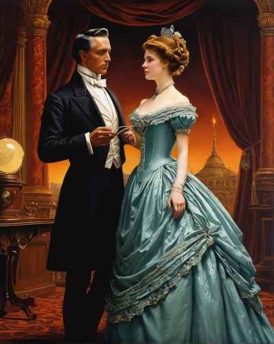 the victorian era,vintage man and woman,romantic portrait,man and wife,young couple,xix century,courtship,ballroom dance,emile vernon,man and woman,packard patrician,singer and actress,wedding couple,dancing couple,vintage art,vintage boy and girl,husband and wife,victorian lady,victorian style,victorian fashion,Conceptual Art,Sci-Fi,Sci-Fi 16