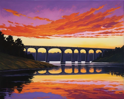 pont du gard,viaduct,arch bridge,sweeping viaduct,devil's bridge,tied-arch bridge,river landscape,chmarossky viaduct,railroad bridge,rainbow bridge,scenic bridge,viola bridge,aqueduct,railway bridge,bridge arch,stone arch,cantilever bridge,bridges,arches raven,bailey bridge,Art,Classical Oil Painting,Classical Oil Painting 31