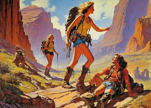 guards of the canyon,anasazi,natives,travelers,girl scouts of the usa,kayenta,amerindien,hikers,ultramarathon,pilgrims,nomads,young women,southwestern,western riding,the american indian,american indian,cherokee,nomad,digital nomads,the wanderer,Conceptual Art,Sci-Fi,Sci-Fi 19