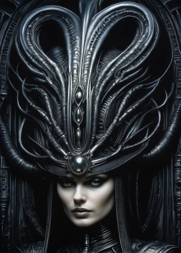 alien warrior,medusa,gorgon,the hat of the woman,medusa gorgon,priestess,biomechanical,the hat-female,alien,emperor,queen of the night,gara,dark angel,the enchantress,dark elf,horn of amaltheia,shiva,dark art,headdress,daemon,Conceptual Art,Sci-Fi,Sci-Fi 02
