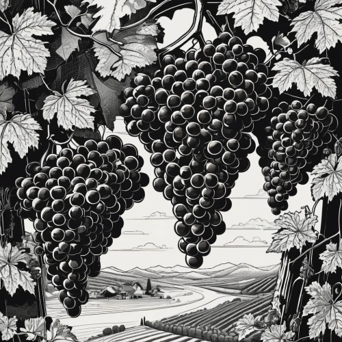 isabella grapes,wine grapes,wine harvest,vineyard grapes,grapes icon,table grapes,silver oak,winemaker,grape harvest,grapevines,grape plantation,vineyards,castle vineyard,viticulture,wood and grapes,vineyard,grapes goiter-campion,grape vines,winegrowing,wine region,Illustration,Black and White,Black and White 19