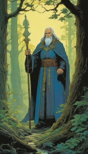 father frost,gandalf,dwarf sundheim,heroic fantasy,prejmer,archimandrite,druid,forest man,the wizard,magus,nördlinger ries,the wanderer,the abbot of olib,woodsman,jrr tolkien,druids,norse,odin,northrend,male elf,Illustration,Realistic Fantasy,Realistic Fantasy 04