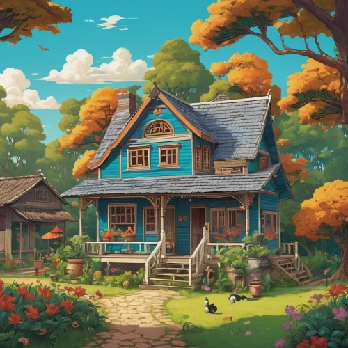 summer cottage,little house,cottage,country cottage,small house,home landscape,studio ghibli,lonely house,house in the forest,farmhouse,traditional house,wooden house,farm house,country house,witch's house,beautiful home,wooden houses,old home,country estate,small cabin,Conceptual Art,Daily,Daily 10
