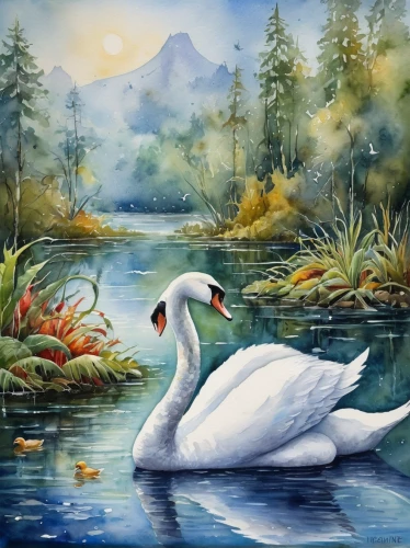 swan lake,swan on the lake,white swan,bird painting,swan boat,trumpeter swan,swan,trumpeter swans,constellation swan,canadian swans,water fowl,mourning swan,young swan,swans,trumpet of the swan,tundra swan,swan pair,duck on the water,waterfowl,fujian white crane,Illustration,Paper based,Paper Based 24