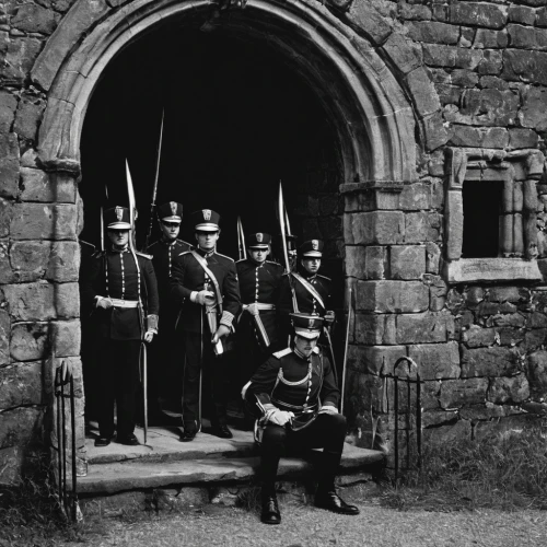 pilgrim staffs,officers,bishop's staff,shepherd's staff,police officers,police force,flag staff,franz ferdinand,guard,workhouse,cavalry trumpet,swordsmen,portcullis,uilleann pipes,pipe and drums,bagpipes,bach knights castle,kettledrums,gallantry,ceremonial coach,Photography,Black and white photography,Black and White Photography 14