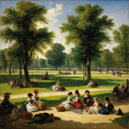 picnic,bougereau,tuileries garden,pétanque,picnic basket,men sitting,meadows,croquet,children studying,champ de mars,in the park,lafayette park,family picnic,central park,golfers,boudin,the golfcourse,playing field,golf landscape,dutch landscape,Art,Classical Oil Painting,Classical Oil Painting 08