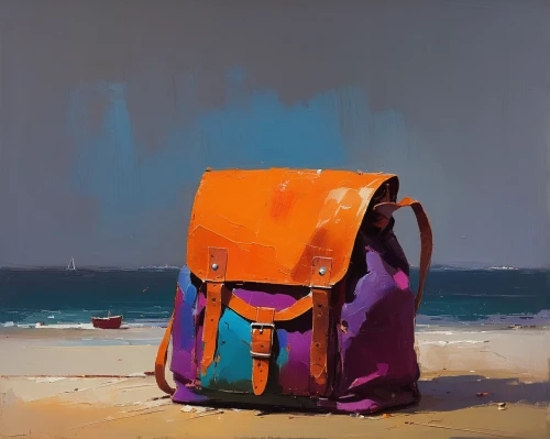 backpack,lifejacket,duffel bag,duffel,beach landscape,luggage and bags,beach chair,camper on the beach,handbag,bag,red bag,summer still-life,chalkbag,mail bag,travel bag,life buoy,baggage,suitcases,beach scenery,suitcase,Conceptual Art,Sci-Fi,Sci-Fi 22