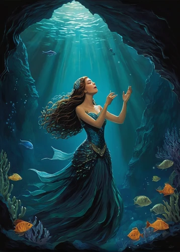 underwater background,mermaid background,water nymph,under the sea,ocean underwater,under the water,under sea,underwater world,fantasia,the sea maid,undersea,god of the sea,rusalka,underwater,hula,underwater oasis,moana,believe in mermaids,siren,underwater landscape,Conceptual Art,Oil color,Oil Color 17