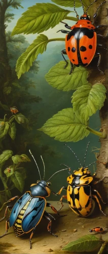 beetles,ladybugs,coccinellidae,shield bugs,jewel beetles,jewel bugs,ladybird,ladybird beetle,two-point-ladybug,hatching ladybug,scarabs,ladybug,asian lady beetle,blister beetles,insects,arthropods,coleoptera,leaf beetle,forest beetle,lady bug,Art,Classical Oil Painting,Classical Oil Painting 21