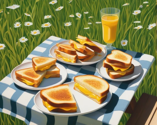 grilled cheese,grilled food sketches,summer bbq,garden breakfast,breakfast sandwich,picnic,sandwiches,grilled bread,egg sandwich,breakfast sandwiches,spring pancake,grilled food,orange slices,breakfast outside,painted grilled,hamburger set,summer foods,barbecue,tea sandwich,fried eggs,Art,Artistic Painting,Artistic Painting 08