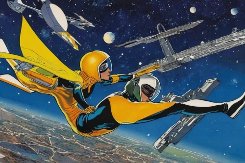 hornet,kryptarum-the bumble bee,space glider,wasp,nova,spacefill,asterales,space walk,spacewalk,space tourism,lance,excalibur,emperor of space,zero gravity,sprint woman,aquanaut,skydiver,spaceman,spacesuit,galaxy express,Illustration,Black and White,Black and White 17