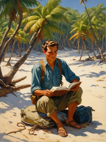 child with a book,children studying,male poses for drawing,scholar,e-book readers,reading magnifying glass,book illustration,painting technique,author,people reading newspaper,south pacific,oil painting,coconuts on the beach,beach landscape,man with a computer,deserted island,e-reader,girl studying,sci fiction illustration,reading,Illustration,Retro,Retro 09