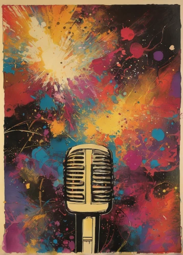 colorful foil background,microphone,bandana background,sunburst background,colored pencil background,crayon background,music digital papers,vintage background,singer,phonograph,tapestry,cajon microphone,phonograph record,pop art background,jazz singer,music,color background,piece of music,chalkboard background,singing,Illustration,Paper based,Paper Based 12