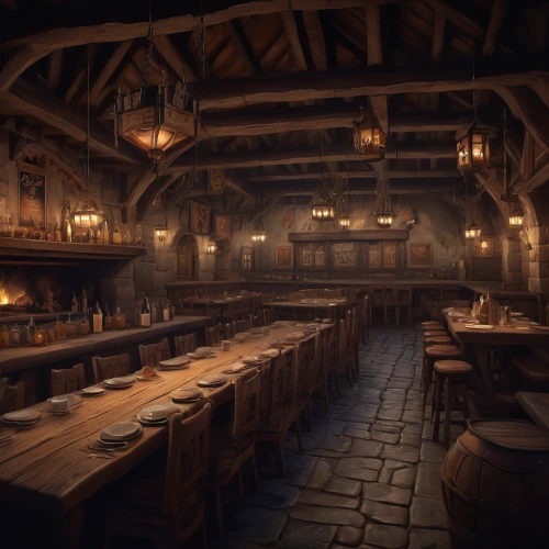 tavern,apothecary,wine tavern,wooden beams,stalls,pub,drinking establishment,collected game assets,the pub,liquor bar,woodwork,brewery,alpine restaurant,wine bar,rathauskeller,butcher shop,unique bar,castle iron market,brandy shop,wine cellar,Conceptual Art,Fantasy,Fantasy 01