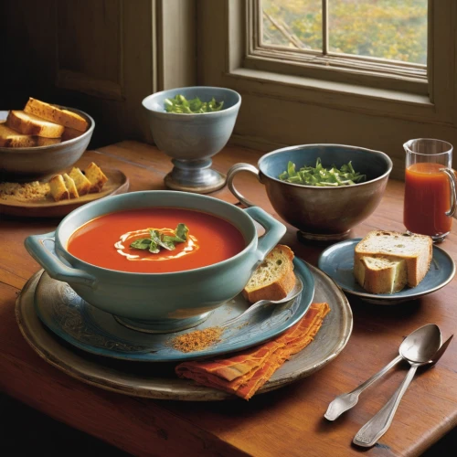 tomato soup,soup bowl,pumpkin soup,vegetable soup,gazpacho,tableware,dinnerware set,soup,ezogelin soup,minestrone,crab soup,cabbage soup diet,serveware,dishware,soup bunch,bisque,borscht,potage,cream of pumpkin soup,chinaware,Conceptual Art,Sci-Fi,Sci-Fi 21