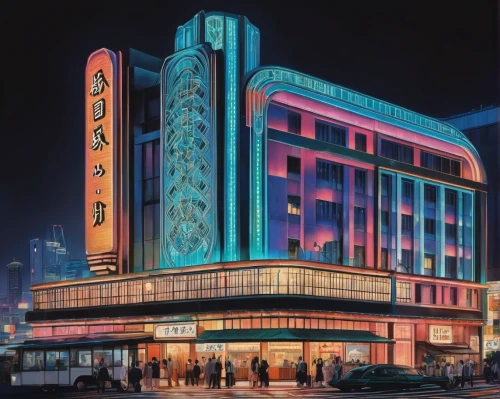 movie palace,art deco,radio city music hall,fox theatre,ohio theatre,dragon palace hotel,facade painting,hongdan center,pan pacific hotel,alabama theatre,warner theatre,cinema,cinema strip,nanjing,shanghai disney,art deco ornament,old cinema,largest hotel in dubai,kowloon,theater curtains,Illustration,Vector,Vector 18