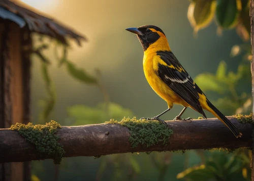 yellow breasted chat,yellow robin,bananaquit,evening grosbeak,eurasian golden oriole,yellow finch,yellow headed blackbird,blackburnian warbler,hooded warbler,golden finch,cuban oriole,black headed grosbeak,old world oriole,cape weaver,perching bird,eastern meadowlark,tanager,bird photography,saffron finch,gold finch,Photography,General,Fantasy