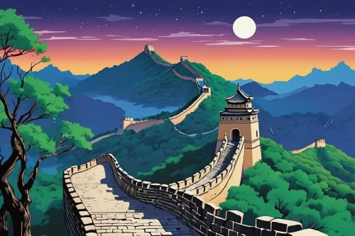 great wall,great wall of china,great wall wingle,chinese background,world digital painting,cartoon video game background,travel poster,china,dragon bridge,wall,landscape background,forbidden palace,tigers nest,mulan,art background,chinese clouds,city wall,4k wallpaper,huashan,background images,Illustration,Japanese style,Japanese Style 07