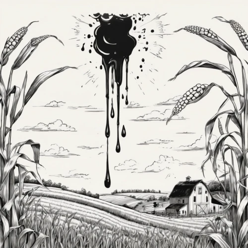 corn field,cornfield,forage corn,corn,agriculture,agroculture,corn stalks,farm landscape,harvester,corn harvest,bed in the cornfield,farming,corn ordinary,wheat crops,winter corn,sugarcane,farmland,grain field,aggriculture,agricultural,Illustration,Black and White,Black and White 34