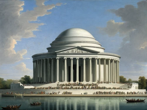 thomas jefferson memorial,jefferson memorial,jefferson monument,uscapitol,tidal basin,capitol,lincoln memorial,capitol building,neoclassical,statue of freedom,lincoln monument,capital building,thomas jefferson,santiago calatrava,monumental,jefferson,national monument,united states capitol,rotunda,capital hill,Art,Classical Oil Painting,Classical Oil Painting 35