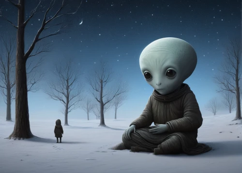 extraterrestrial life,extraterrestrial,sci fiction illustration,et,alien invasion,aliens,abduction,ufos,alien,alien planet,lost in space,loneliness,ufo,lonely child,alone,to be alone,solitary,isolation,traveller,non-human beings,Illustration,Realistic Fantasy,Realistic Fantasy 17