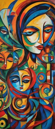 multicolor faces,faces,indigenous painting,african art,oil painting on canvas,meticulous painting,abstract painting,psychedelic art,mural,graffiti art,woman's face,art painting,italian painter,wall painting,oil on canvas,cubism,streetart,african masks,woman face,indian art,Conceptual Art,Oil color,Oil Color 24