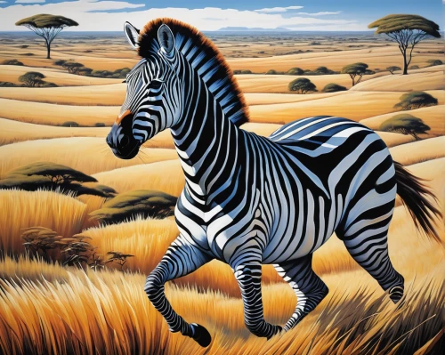 zebra,diamond zebra,quagga,burchell's zebra,zebra crossing,zebra pattern,david bates,baby zebra,zebras,zebra rosa,painted horse,zebra longwing,steppe,equine,equines,racehorse,galloping,zonkey,kurai steppe,oil painting on canvas,Art,Artistic Painting,Artistic Painting 34