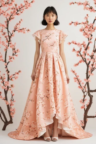 peach blossom,apricot blossom,hanbok,floral japanese,doll dress,peach flower,pink cherry blossom,peach tree,peach rose,plum blossom,japanese floral background,cherry blossom,orange blossom,dress doll,vintage dress,bridal party dress,quinceanera dresses,bridal clothing,japanese cherry blossom,overskirt,Illustration,Japanese style,Japanese Style 16