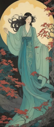 cool woodblock images,japanese art,oriental painting,amano,chinese art,woodblock prints,geisha,oriental princess,rusalka,geisha girl,water-the sword lily,kitsune,oriental girl,shakuhachi,shirakami-sanchi,the night of kupala,mulan,the sleeping rose,honzen-ryōri,junshan yinzhen,Illustration,Japanese style,Japanese Style 21