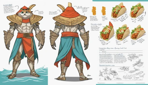 shawarma,sea foods,grilled food sketches,concept art,shish kebab,wood gyro,tacos food,corn taco,shish kabob,wraps,sandwich wrap,corn tortilla,costume design,fish rolls,sea food,sea god,fish bones,raft guide,gyro,meat skewer,Unique,Design,Character Design