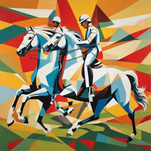 modern pentathlon,two-horses,horse riders,cavalry,man and horses,cross-country equestrianism,equestrian sport,tent pegging,horse racing,harness racing,painted horse,horses,equestrian,horse race,colorful horse,horsemanship,horseman,endurance riding,carnival horse,chilean rodeo,Art,Artistic Painting,Artistic Painting 44