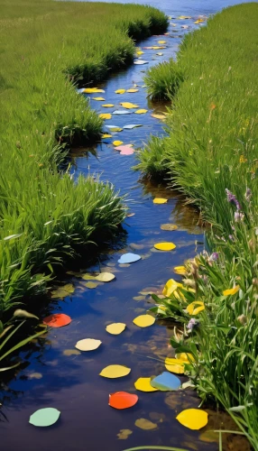 polder,lily pads,water lilies,water pollution,waterway,aquatic plants,white water lilies,freshwater marsh,flower water,water plants,water courses,wetlands,ripples,river landscape,watercourse,waterscape,river of life project,tidal marsh,water hazard,environmental art,Unique,3D,Modern Sculpture