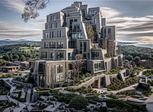 habitat 67,futuristic architecture,tbilisi,stone towers,gaudí,sagrada familia,stalin skyscraper,kirrarchitecture,madagascar,residential tower,castle of the corvin,modern architecture,concrete plant,renaissance tower,cubic house,stone tower,urban towers,dragon palace hotel,elphi,tower of babel,Architecture,Small Public Buildings,Modern,Elemental Architecture