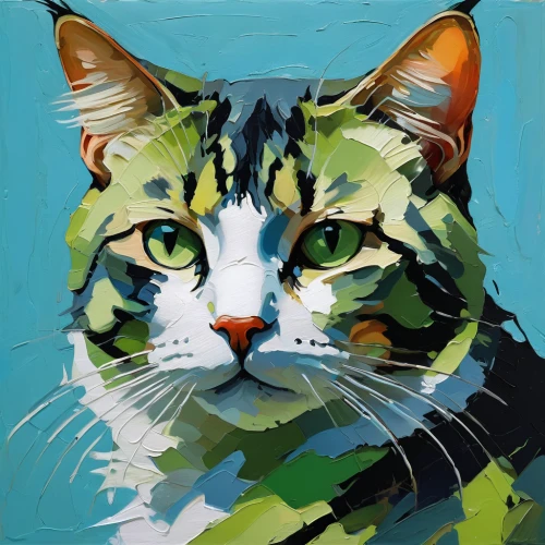 cat portrait,cat vector,bengal cat,cat on a blue background,tabby cat,animal portrait,pet portrait,calico cat,cat,painting technique,american shorthair,a tiger,ocicat,tiger,toyger,feline,drawing cat,brindle cat,cat frame,cat image,Conceptual Art,Oil color,Oil Color 07