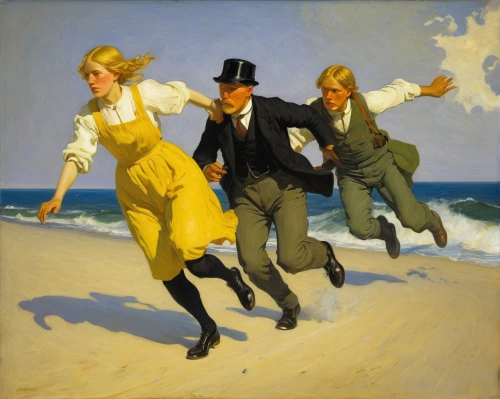 promenade,dancers,walk on the beach,to dance,dancing,rubjerg knude,bougereau,dancing couple,leaping,modern dance,pedestrian,sprinting,locomotion,pétanque,throwing hats,danse macabre,to run,spectator,post impressionist,sylt,Art,Classical Oil Painting,Classical Oil Painting 20